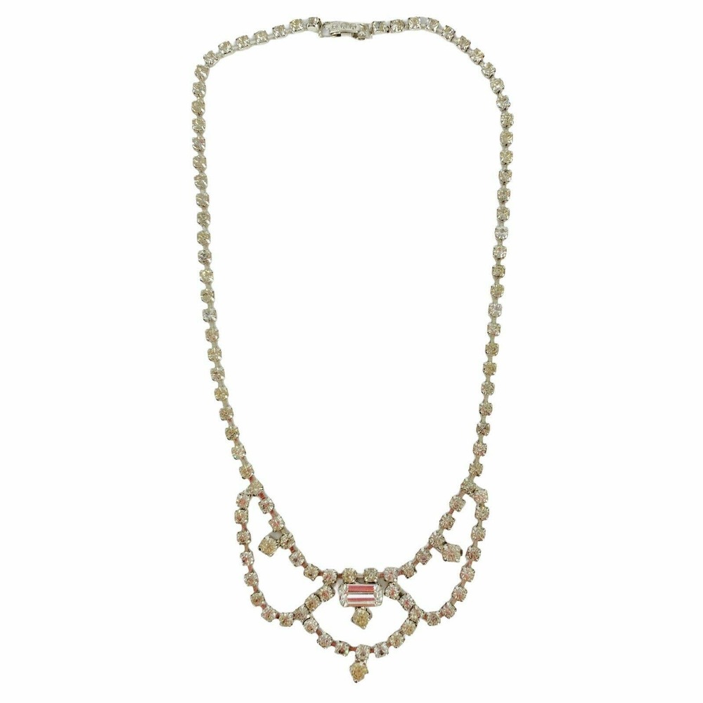 Vintage‎ Bling Costume Jewelry Necklace Faux Stone